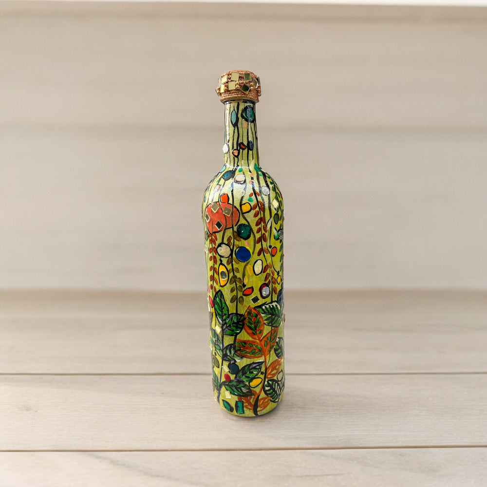 
                      
                        Hand Painted Glass Bottle - Abstract Leaves
                      
                    