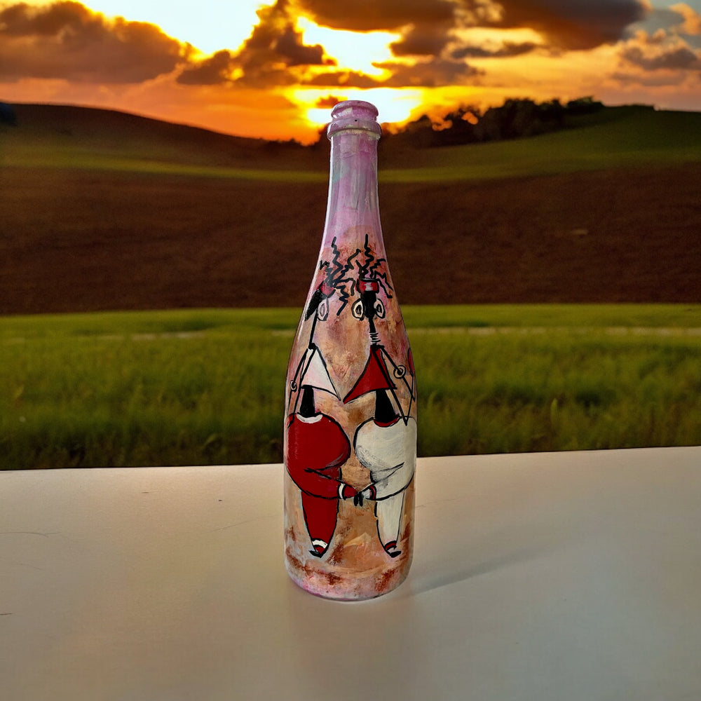 
                      
                        Hand Painted Glass Bottle - Dancing Characters
                      
                    