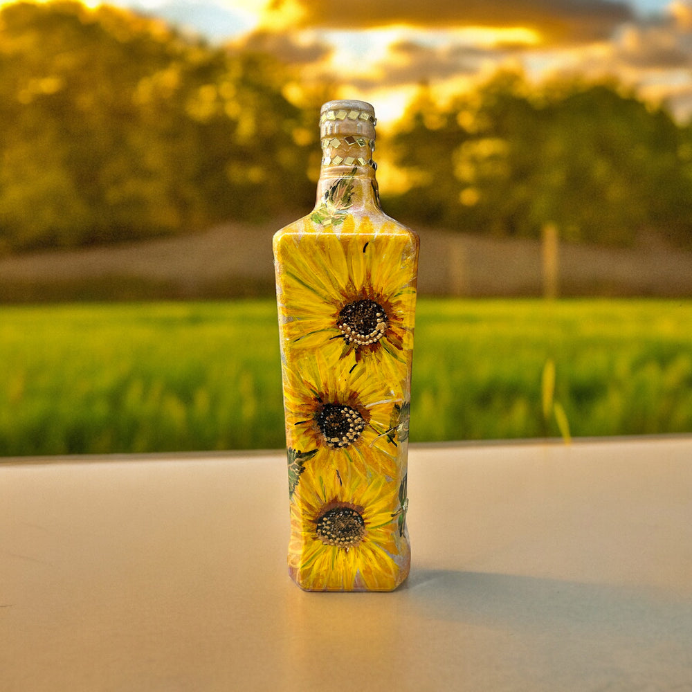 
                      
                        Hand Painted Glass Bottle - Sunflowers
                      
                    