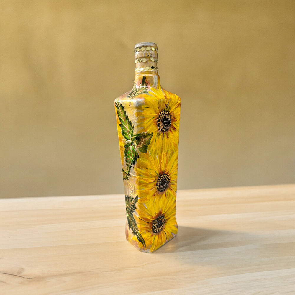 
                      
                        Hand Painted Glass Bottle - Sunflowers
                      
                    