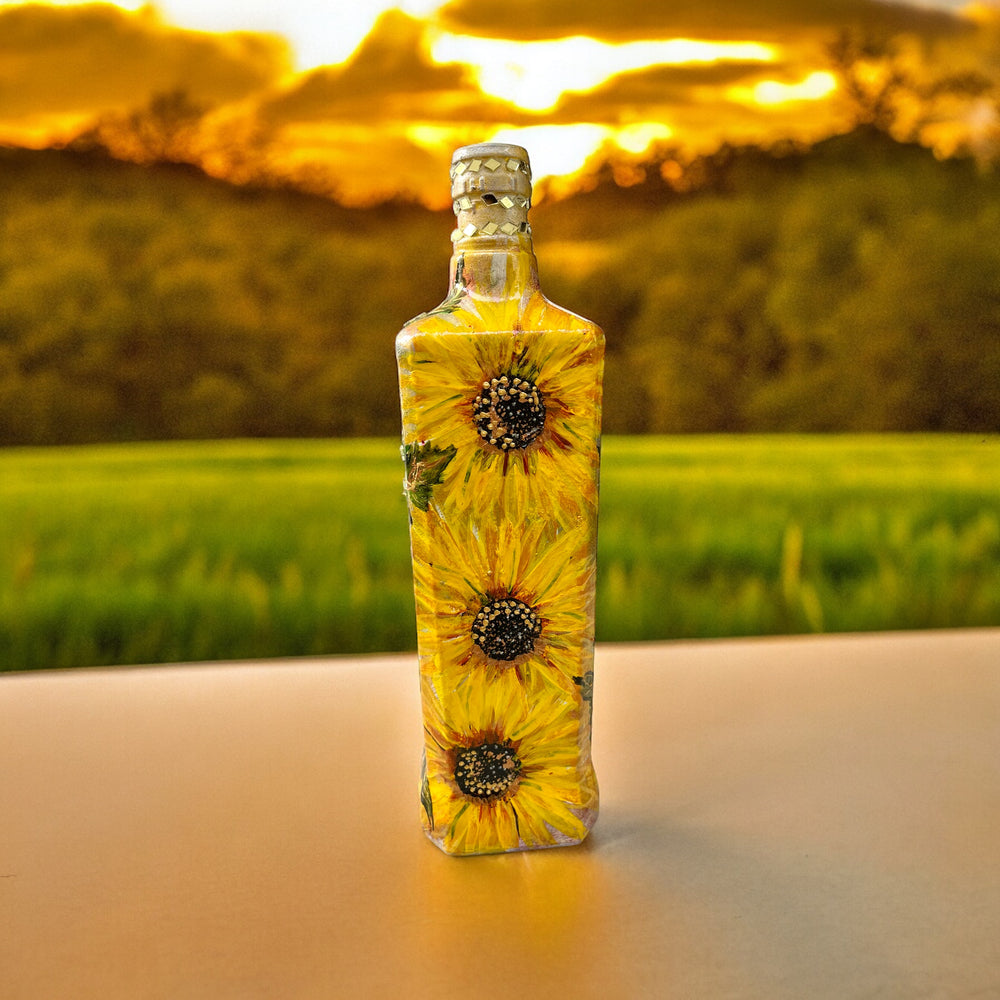 
                      
                        Hand Painted Glass Bottle - Sunflowers
                      
                    