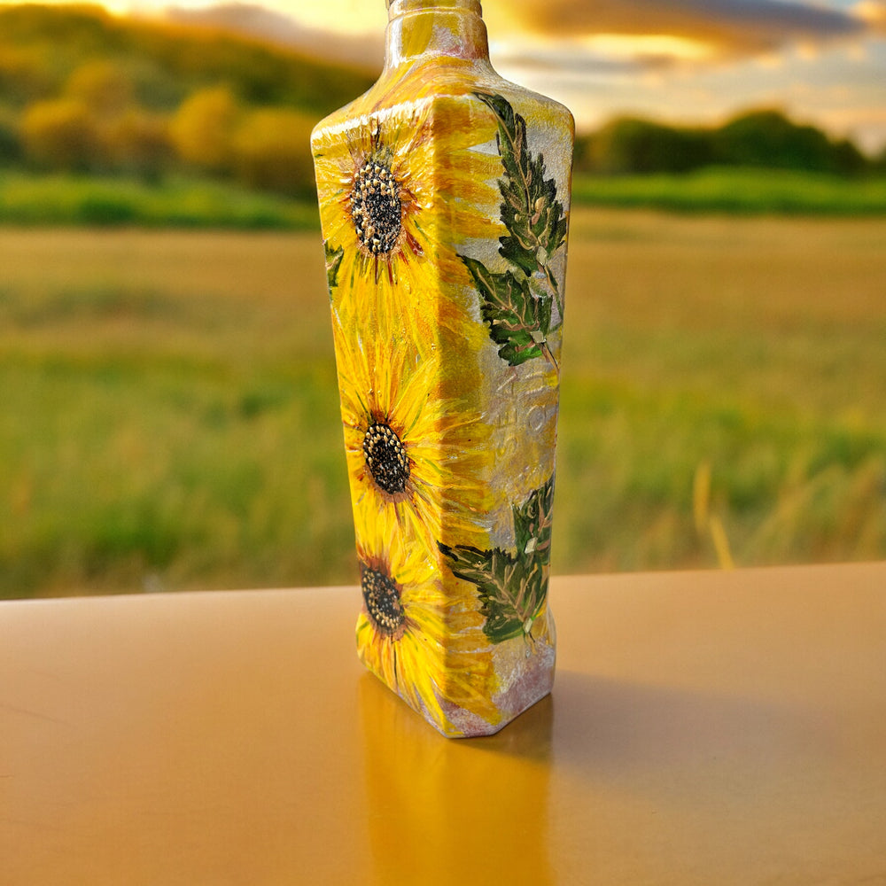 
                      
                        Hand Painted Glass Bottle - Sunflowers
                      
                    