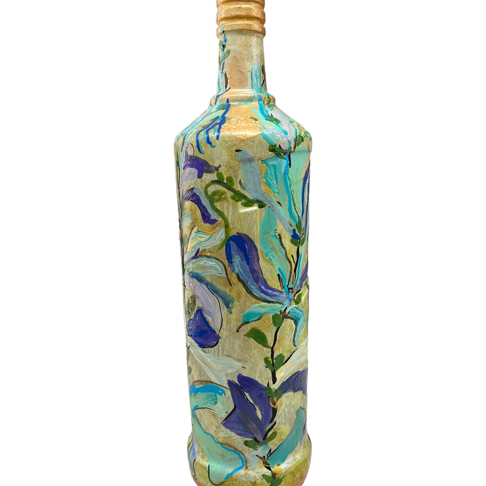 
                      
                        Hand Painted Glass Bottle - Aqua Floral
                      
                    