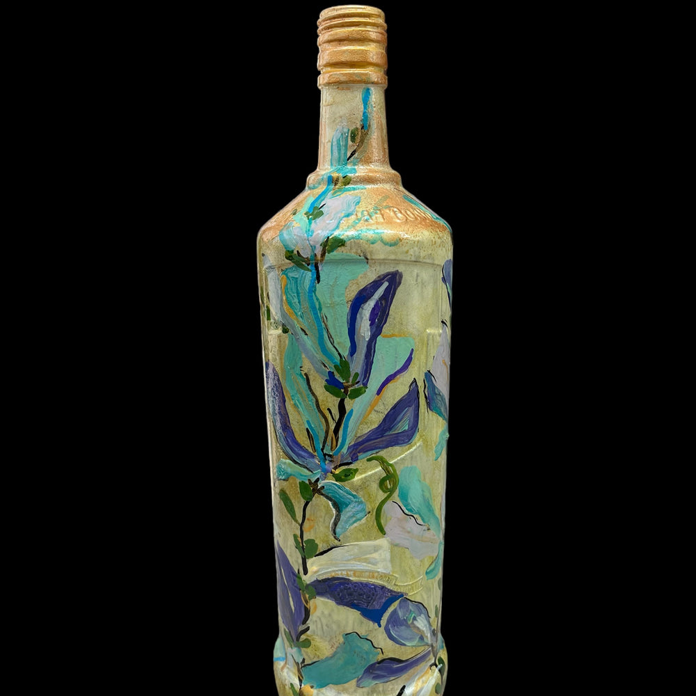 
                      
                        Hand Painted Glass Bottle - Aqua Floral
                      
                    