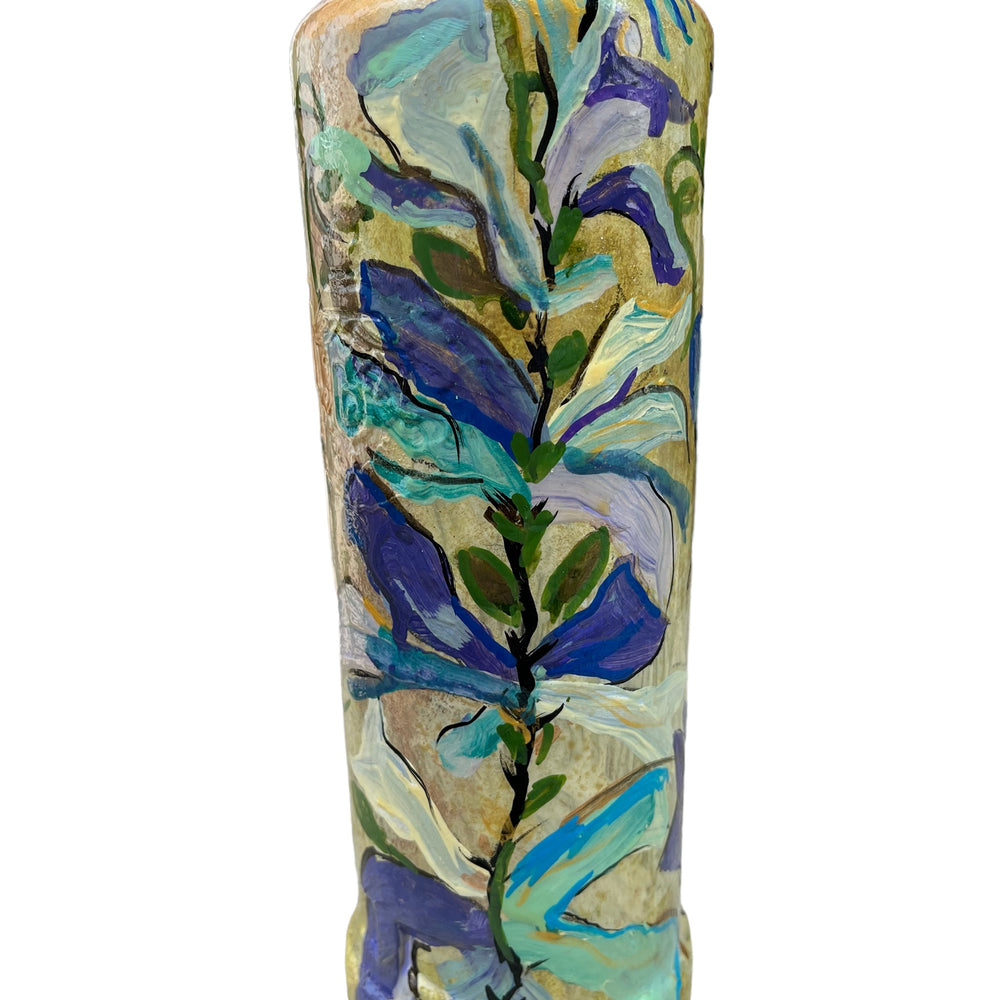 
                      
                        Hand Painted Glass Bottle - Aqua Floral
                      
                    