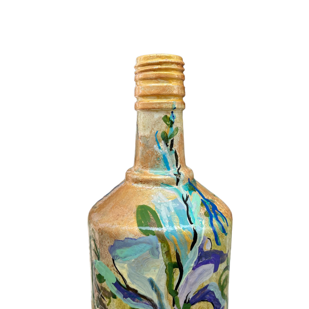
                      
                        Hand Painted Glass Bottle - Aqua Floral
                      
                    