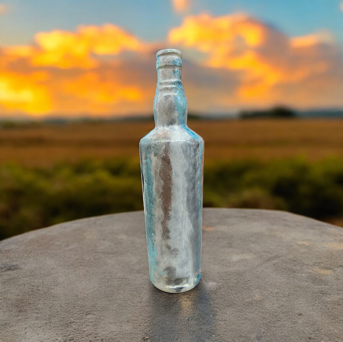 Hand Painted Glass Bottle - Blue Eyed