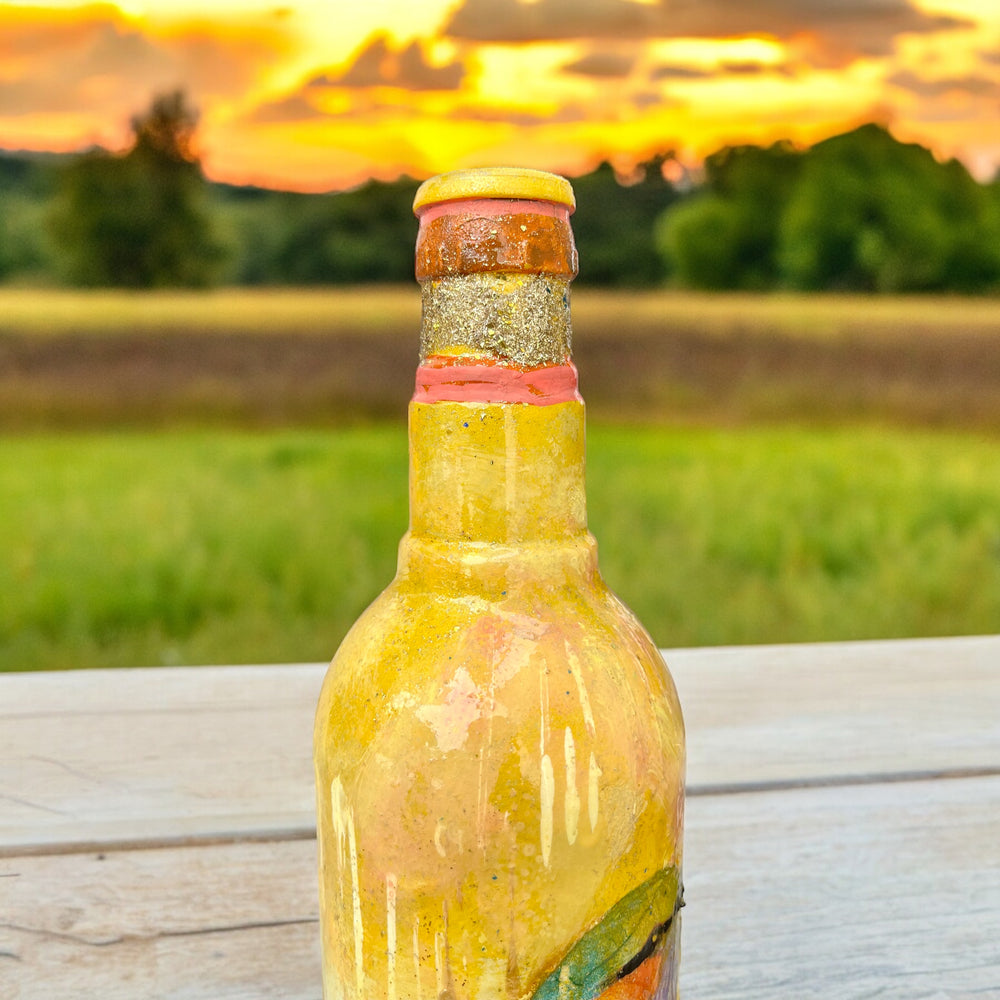 
                      
                        Decoupage Hand Painted Glass Bottle - Colourful Robin
                      
                    