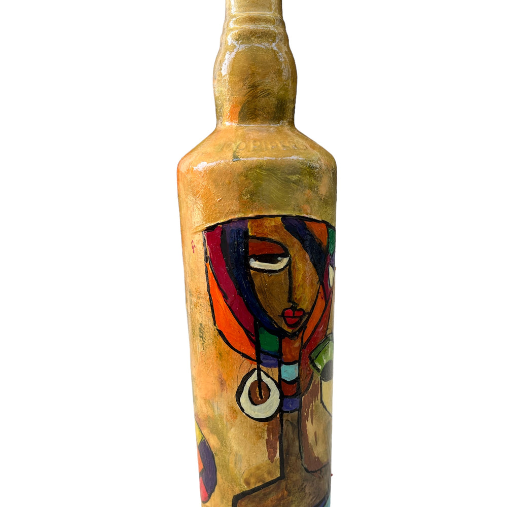 
                      
                        Hand Painted Glass Bottle - Abstract Face
                      
                    