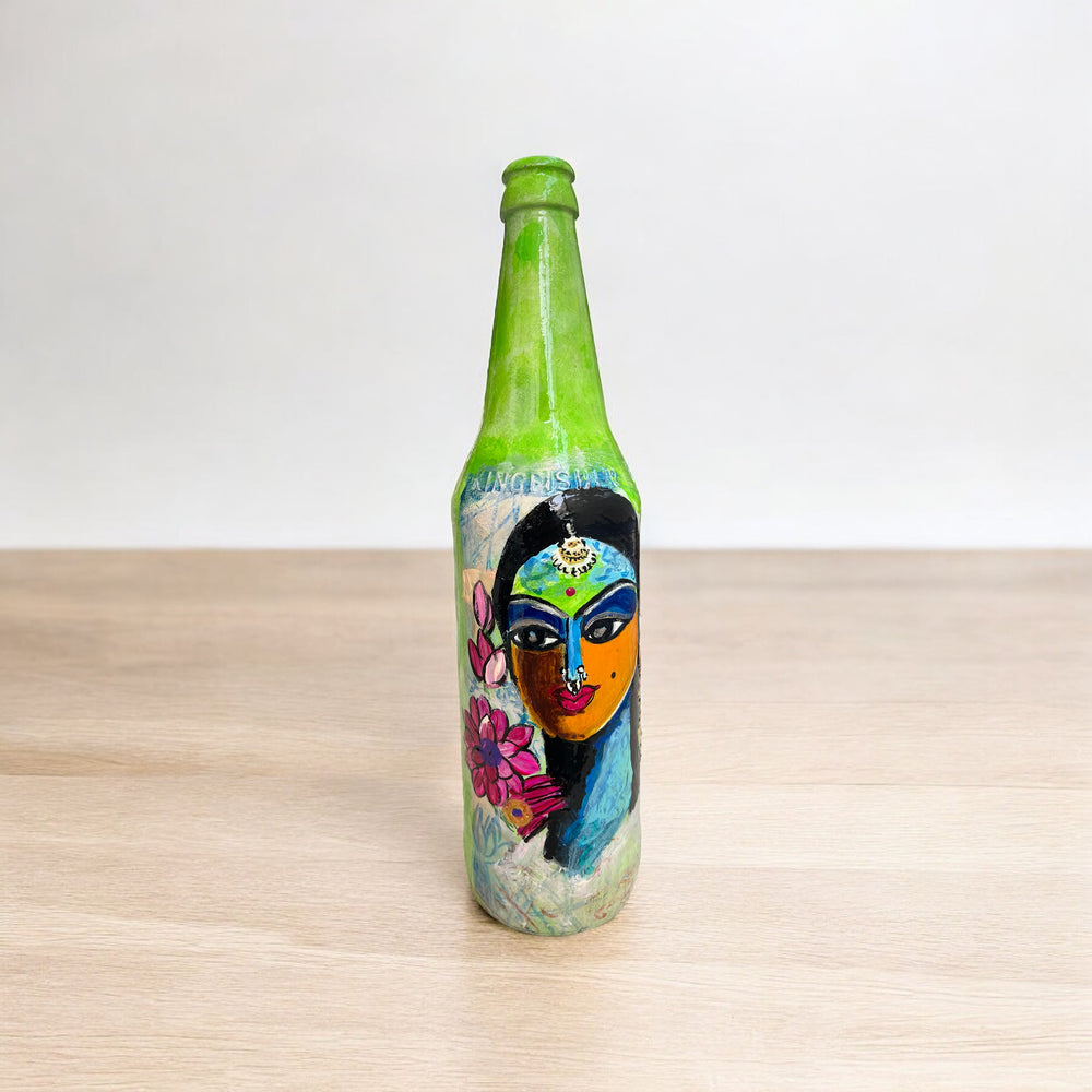 
                      
                        Hand Painted Glass Bottle - Captivating Face
                      
                    