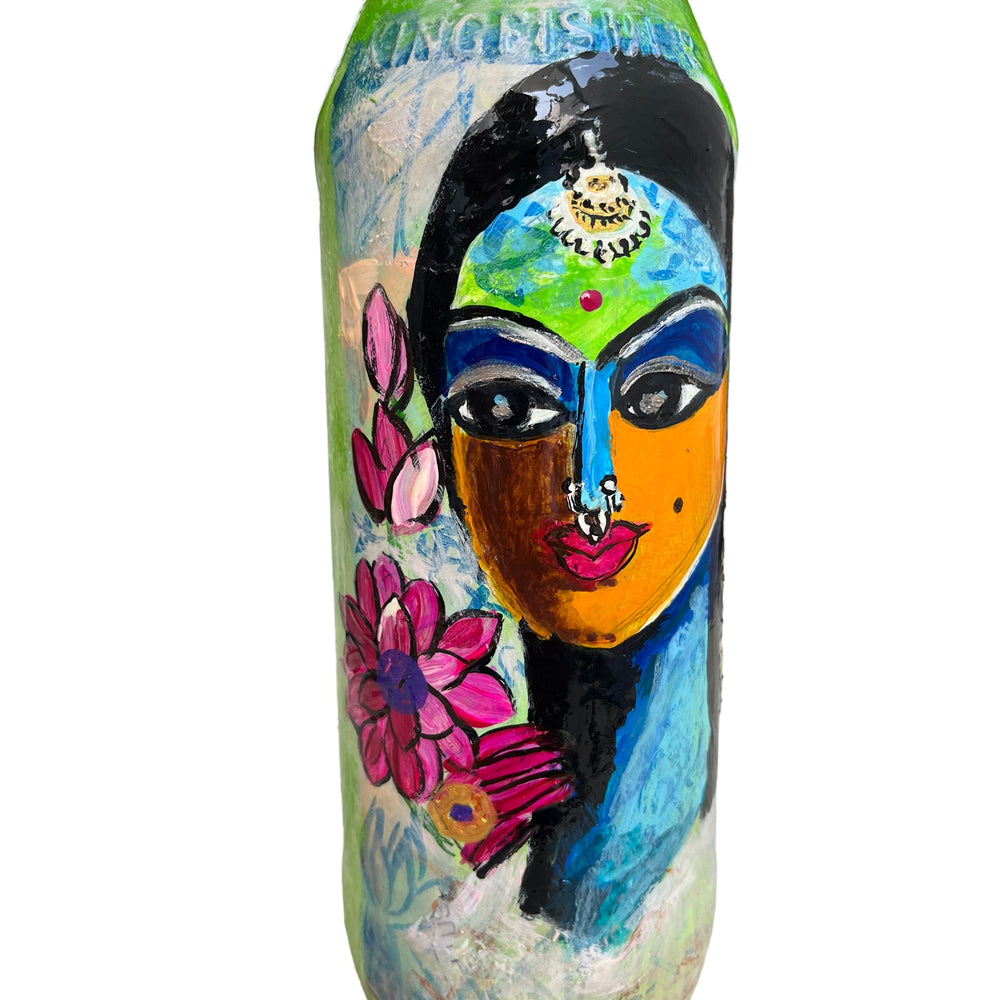 
                      
                        Hand Painted Glass Bottle - Captivating Face
                      
                    