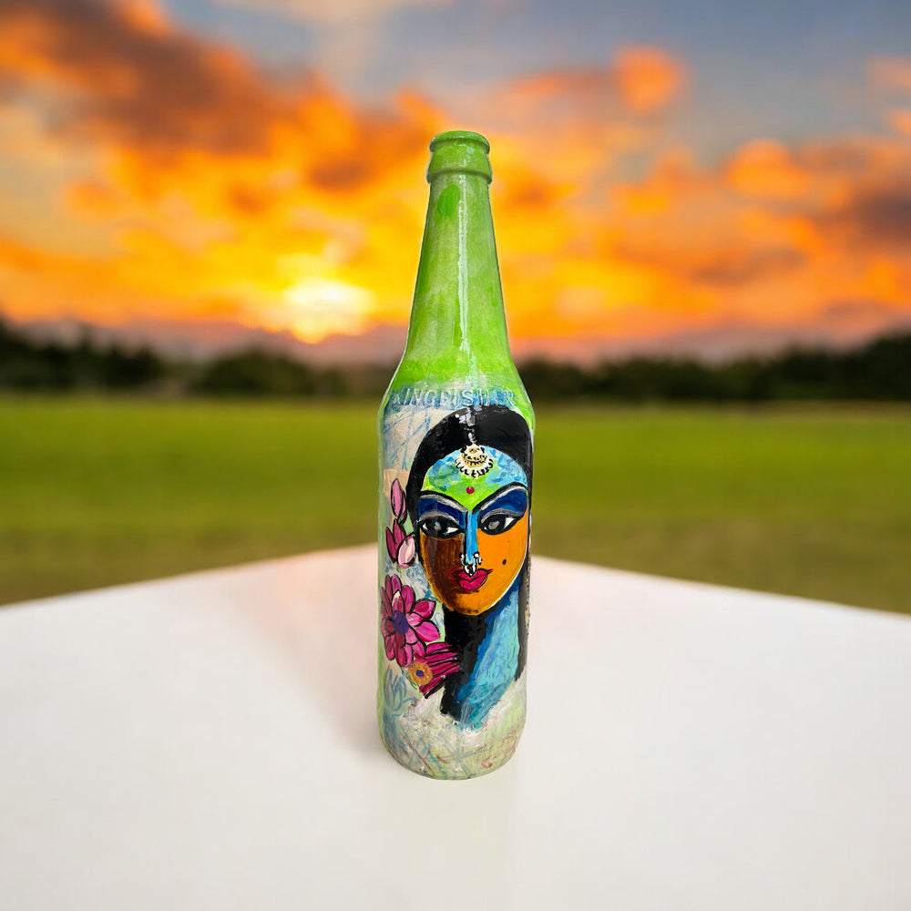 
                      
                        Hand Painted Glass Bottle - Captivating Face
                      
                    