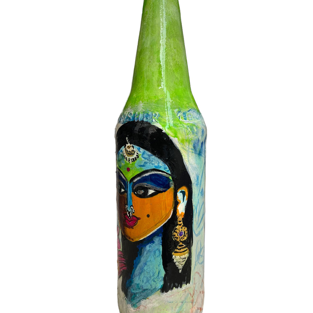 
                      
                        Hand Painted Glass Bottle - Captivating Face
                      
                    