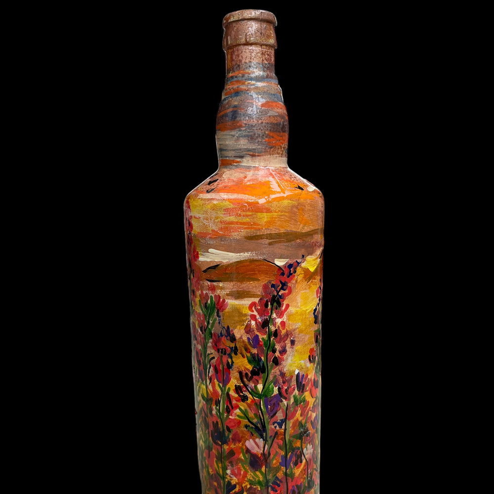 
                      
                        Hand Painted Glass Bottle - Fuchsia Flowers in Sunset
                      
                    