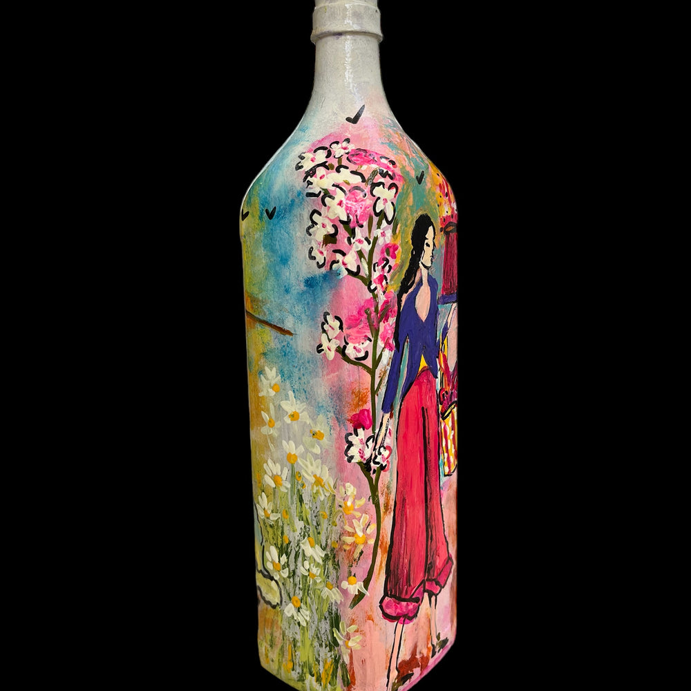 
                      
                        Hand Painted Glass Bottle - Whispers of the Meadow
                      
                    