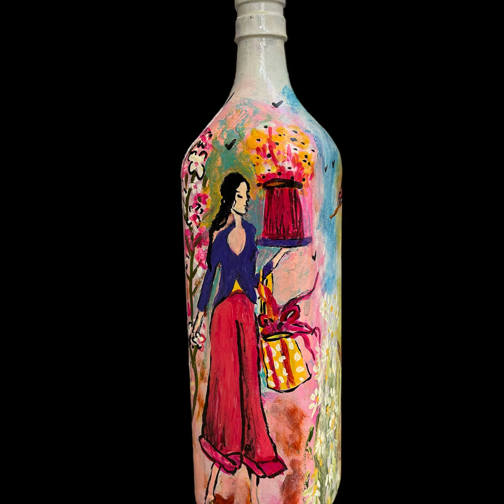 
                      
                        Hand Painted Glass Bottle - Whispers of the Meadow
                      
                    