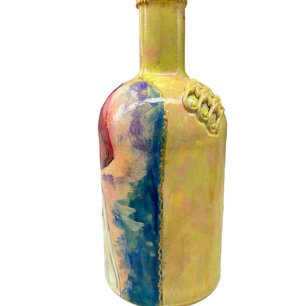 
                      
                        Hand Painted Glass Bottle - Red Hat
                      
                    