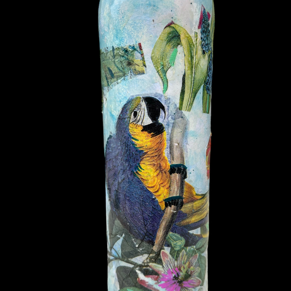 
                      
                        Decoupage Hand Painted Glass Bottle - Parrots
                      
                    